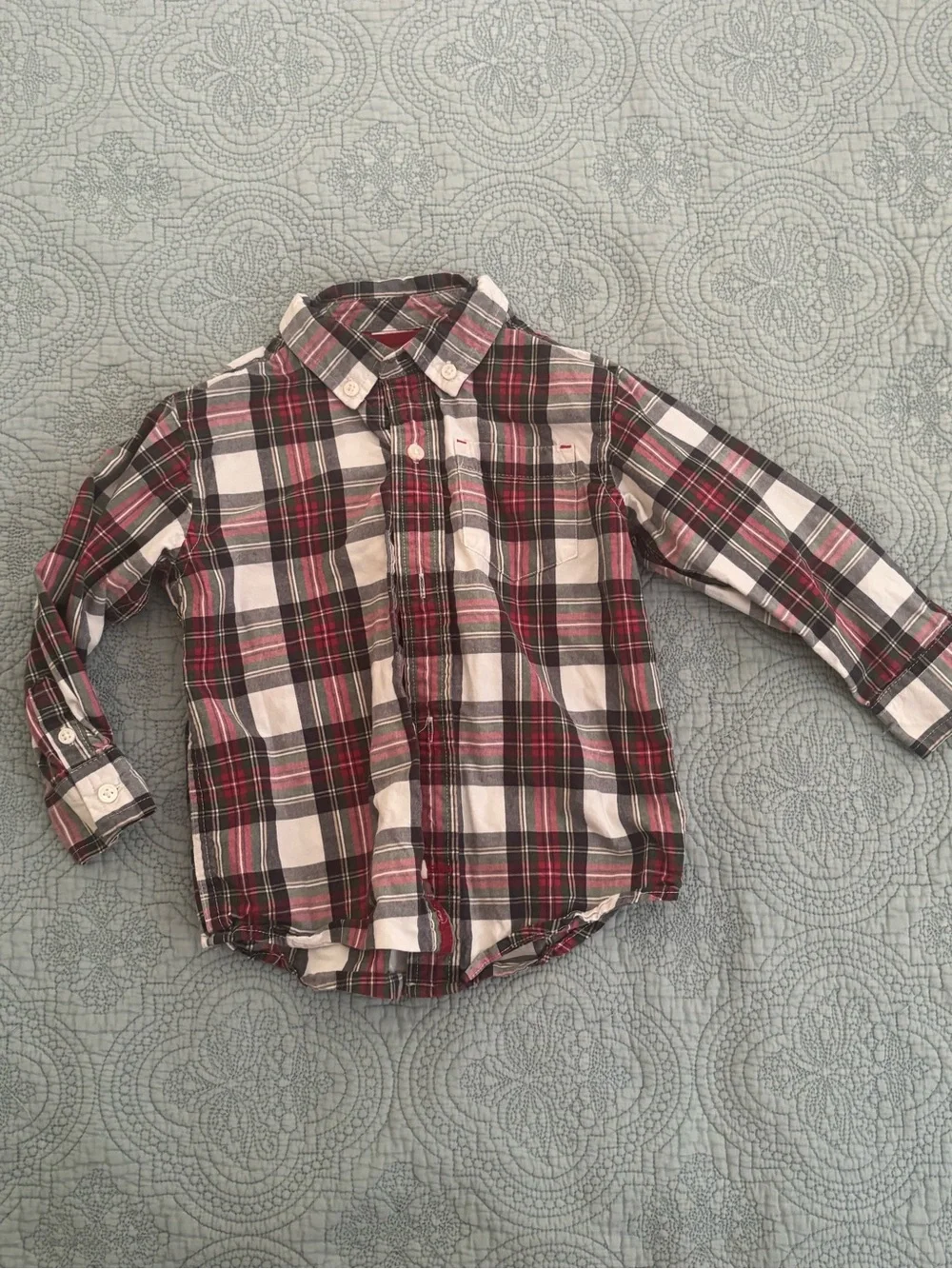 Gymboree Toddler Plaid Button-Up Shirt in Red and White